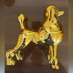 Golden Poodle Metal Sculpture